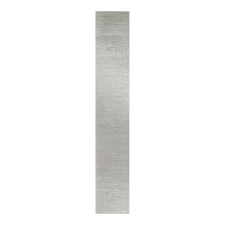 2010s Rug & Kilim’s Modern Rug in Solid Gray and Off-White Striae - 3x18 For Sale