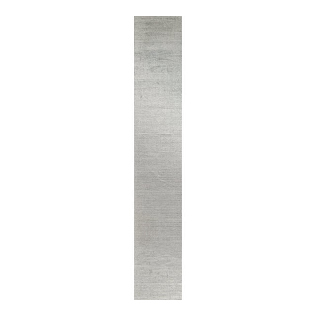 2010s Rug & Kilim’s Modern Rug in Solid Gray and Off-White Striae - 3x18 For Sale