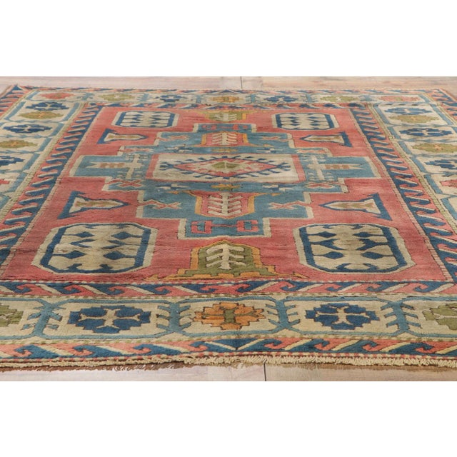 Textile Vintage Turkish Oushak Rug, 06'08 X 09'04 For Sale - Image 7 of 9