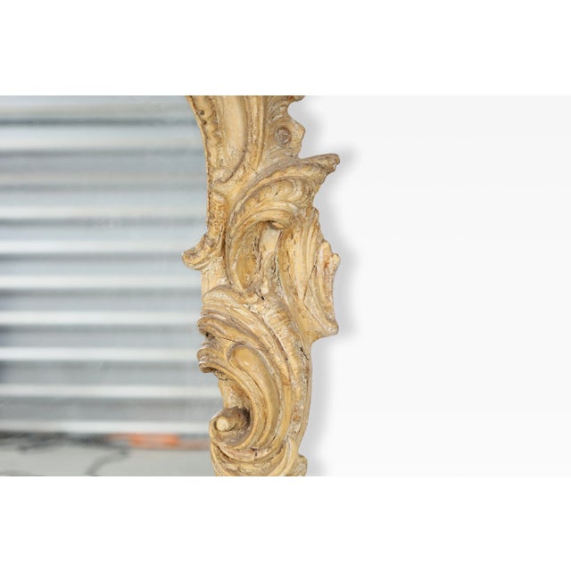 19th Century French Louis XV Revival Hand-Carved Mirror For Sale - Image 10 of 12