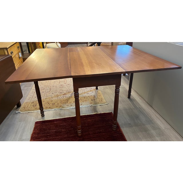 Mid 19th Century Antique Drop Leaf Cherry Dining Table For Sale - Image 9 of 11