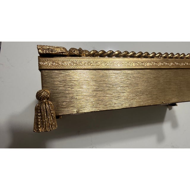 Vintage Stylebuilt Hollywood Regency Gilt Tassel 3-Piece Bathroom Vanity Set For Sale - Image 15 of 15