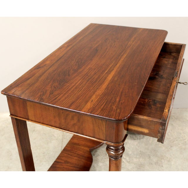 Wood 19th Century Italian Console Table in Walnut For Sale - Image 7 of 12