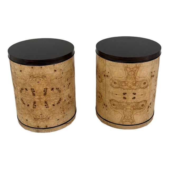 Ultra Rare Scene Two Drum Tables From Henredon For Sale