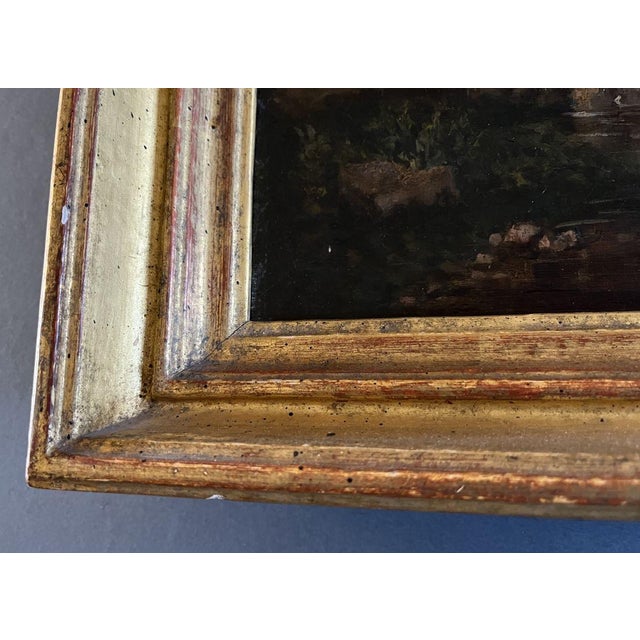 Loos, M., Romantic Landscape, 1874, Oil on Canvas, Framed For Sale - Image 6 of 10