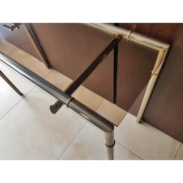 Smoked Glass and Nickel Console Table, 1968 For Sale - Image 17 of 18
