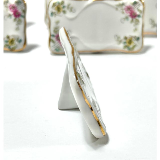 Ceramic 1960s Porcelain Place Cards & Message Board - Tobacco Leaf Pattern - A Set of 9 For Sale - Image 7 of 12