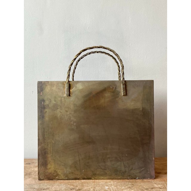 Mid 20th Century Vintage Boho Brass Shopping Bag After Gio Ponte For Sale - Image 5 of 11