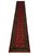 This extra-long Turkmen tribal wool runner features a rich red field with two rows of repeating octagonal motifs....