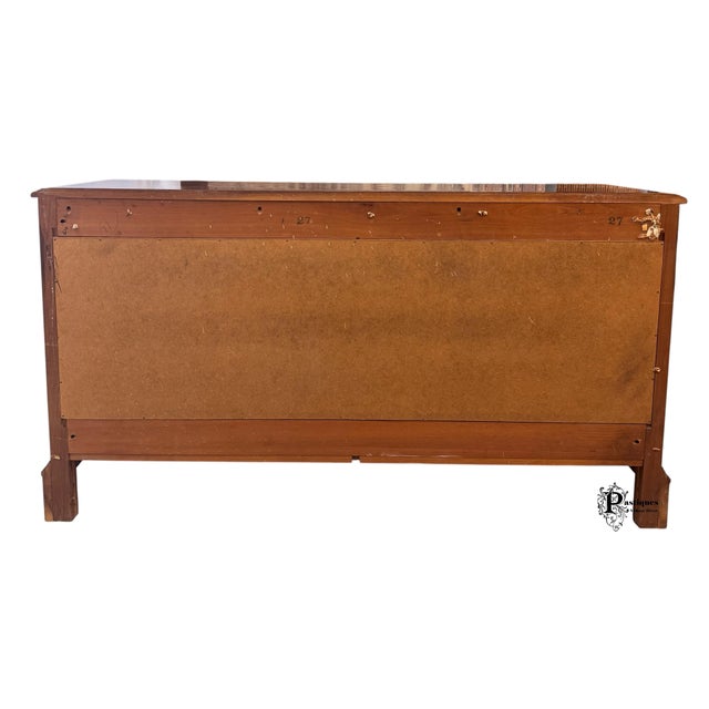Vintage Davis Cabinet Company Traditional French County Style Walnut Dresser For Sale - Image 9 of 11