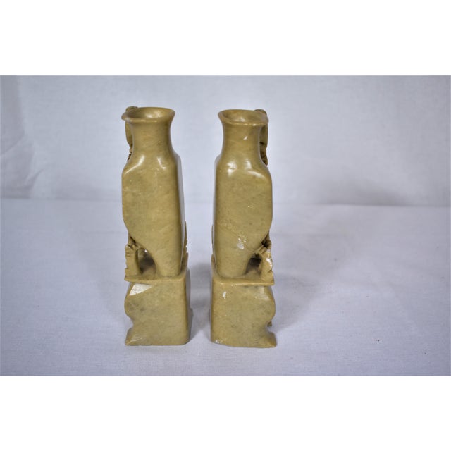 1970s Vintage Carved Soapstone Vases A Pair Chairish