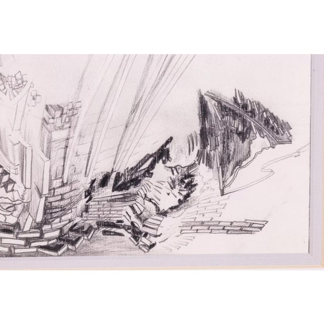 Glen Michaels Modern Contemporary Graphite Drawing Unsigned 13.5h x 16.5w 2000s For Sale In Detroit - Image 6 of 7