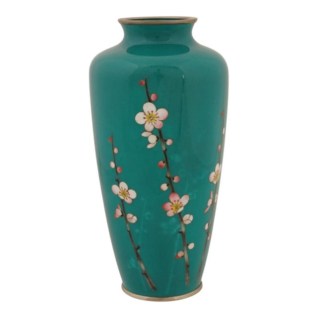 Metal Japanese Cloisonne Enamel Vase by Inaba Kyoto For Sale - Image 7 of 8