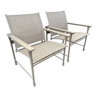Giati Designs Aprio Collection Outdoor Arm Chairs, Pair For Sale