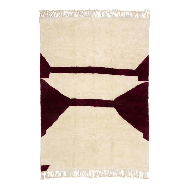 Minimalist Hand-Knotted Wool Rug by Azele Studio For Sale