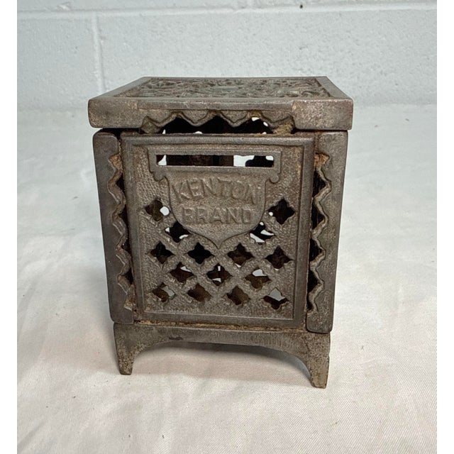 Scarce Antique Cast Iron Still Penny Bank Save Your Pennies Kenton Safe For Sale - Image 4 of 8