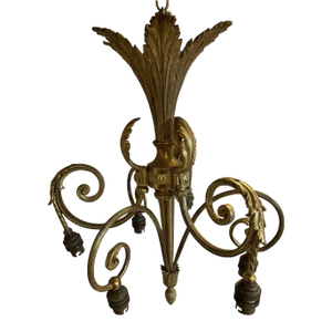 19thc French Antique Napoleon III Gilt Bronze Chandeler