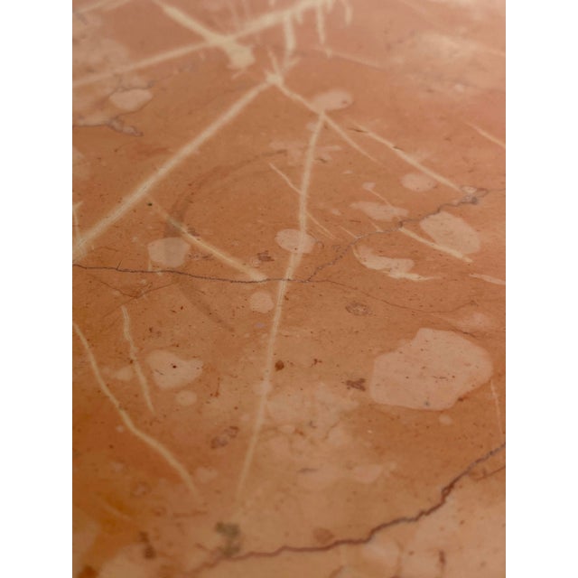 Red Pair of Iron and Brass Drink Tables With Polished Rojo Marble Tops For Sale - Image 8 of 16