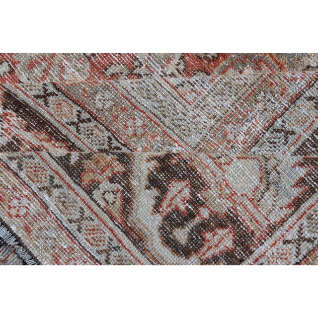 Distressed Antique Persian Sultanabad Rug in Wool With Floral Design 10'2 X 16'6 For Sale - Image 17 of 18