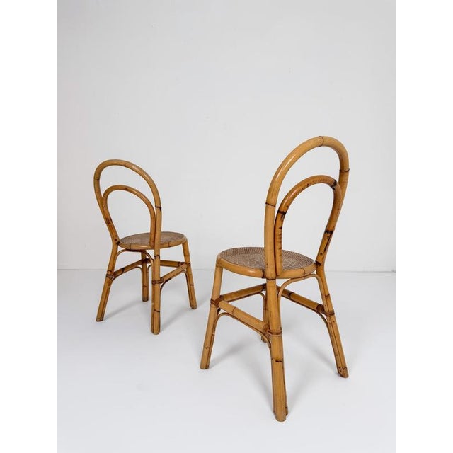 Mid-Century Italian Bent Bamboo and Vienna Cane Dining Chairs, 1960s, Set of 5 For Sale - Image 6 of 18
