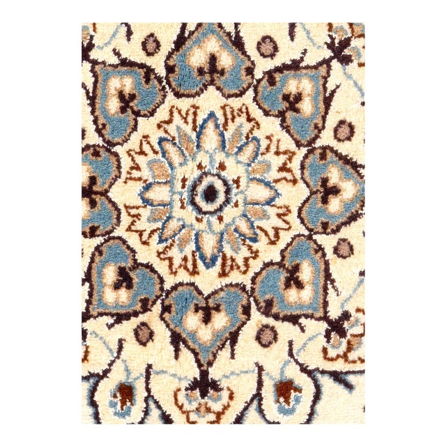 Hand knotted Nain rug ,Original Fine Persian Rug. Handmade Hand-knotted Silk & wool on a COTTON .Classical combination of...