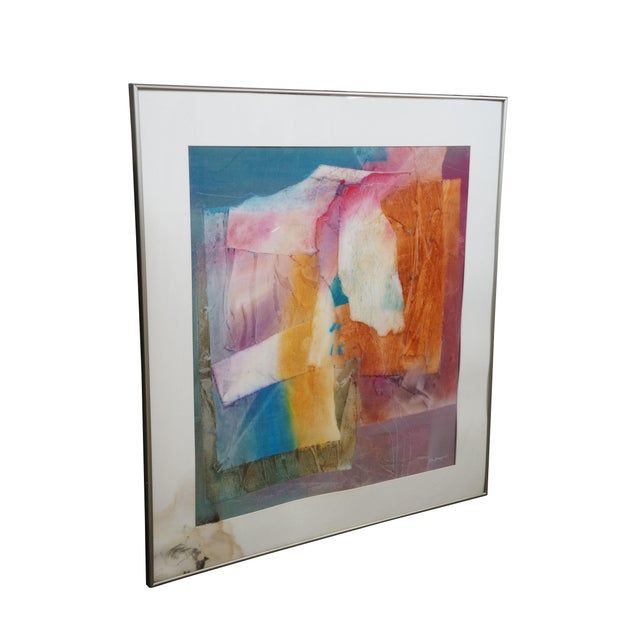 Abstract Tom Anderson Modern Mixed Media Abstract Expressionist Art 40" For Sale - Image 3 of 14