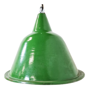 Large Vintage Industrial Green Enamel Pendant Light, 1960s