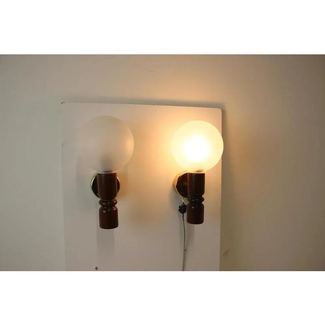 Metal Mid-Century Wall Lamps attributed to Zilina, 1970s, Set of 2 For Sale - Image 7 of 12