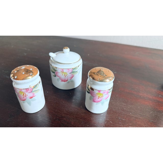 Ceramic Antique, Early 20th Century Noritake Japan Azalea Porcelain Six-Piece Condiment Boat Set For Sale - Image 7 of 8