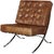 Animal Skin Francisco Modern Curule Style Chair and Ottoman Set - Brown Leather For Sale - Image 7 of 12
