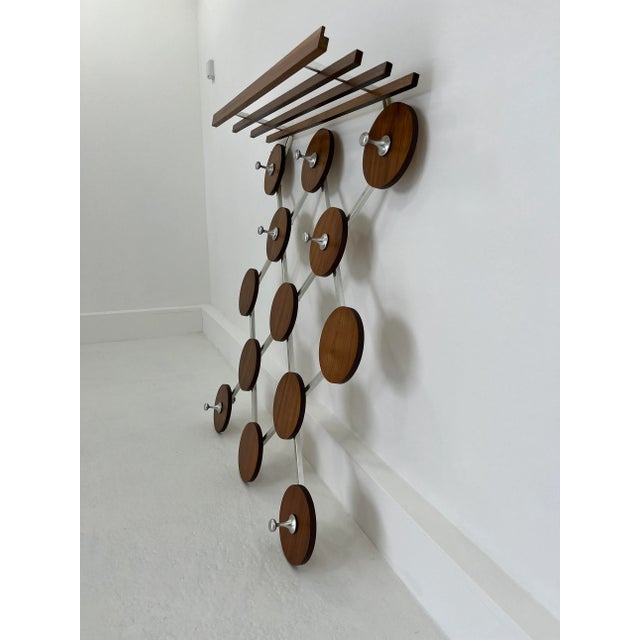 Vintage Scandinavianteak and Metal Coat Rack, 1960s For Sale - Image 6 of 12