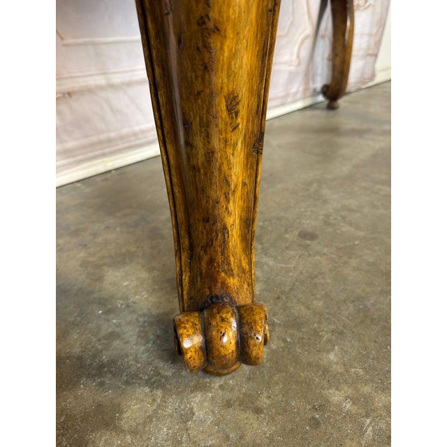 Italian Rococo Style Hand- Carved Walnut Console Table For Sale - Image 13 of 15