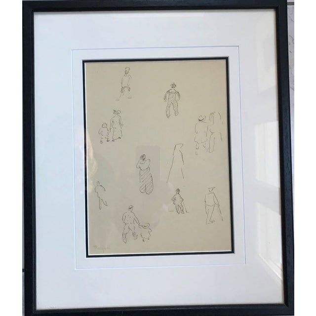 Albert Marquet, Study of Characters, Original Drawing, Framed For Sale