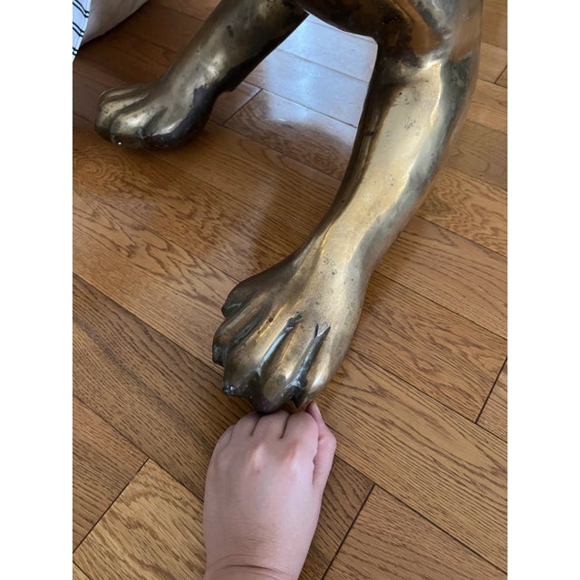 Art Deco 1960 Mid Century Modern Japanese Life Size Brass Panther For Sale - Image 3 of 8