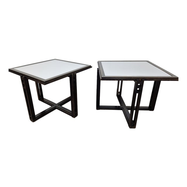 Vintage Galaxy Side Tables by Umberto Asnago for Giorgetti, 1980s, Set of 2 For Sale