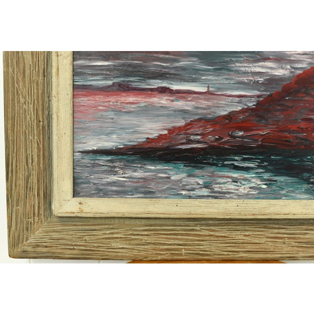 Mid 20th Century 1950s Mid Century Modern Landscape Seascape Painting For Sale - Image 5 of 9