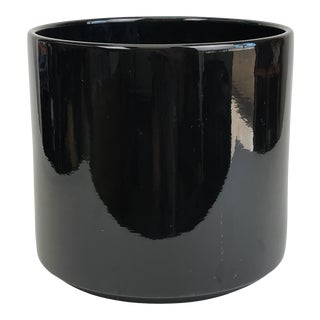 Gainey Ceramics High Glaze Black Ceramic Planter, Stamped Mark For Sale