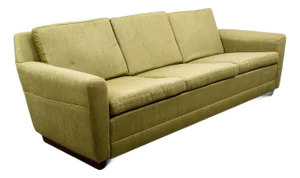 Mid Century Danish Modern Sofa Couch Rosewood Green Wood Vintage Denmark 3 Seat
