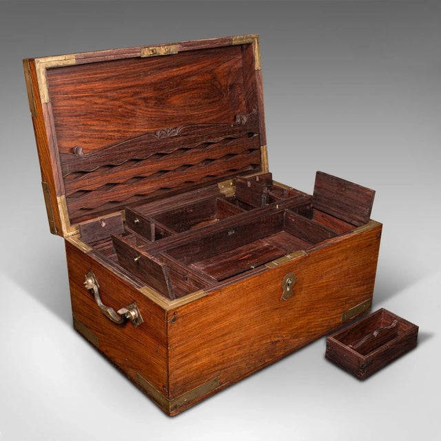 1880s Victorian Antique Campaign Correspondence Box, Indian, Colonial Writing Case For Sale - Image 13 of 13