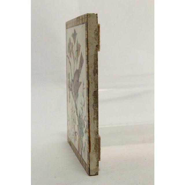 Circa 1895 Fireplace Tile With Bird Hand Tinted Transfer h.a Ollivant, England For Sale - Image 10 of 11