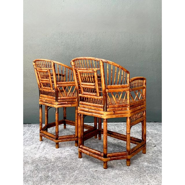 Vintage Rattan Brighton Pavillion Lounge Chairs - A Pair For Sale - Image 9 of 12
