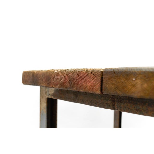 Art Deco Industrial Steel and Wood Work Table, 1940s For Sale - Image 14 of 15