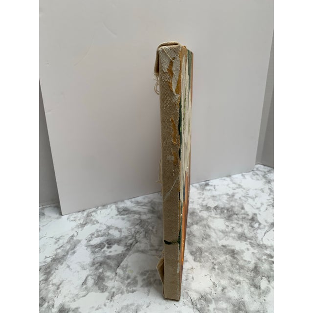 Vintage Original Large Bold Floral & Oranges Canvas Art Painting For Sale - Image 4 of 7