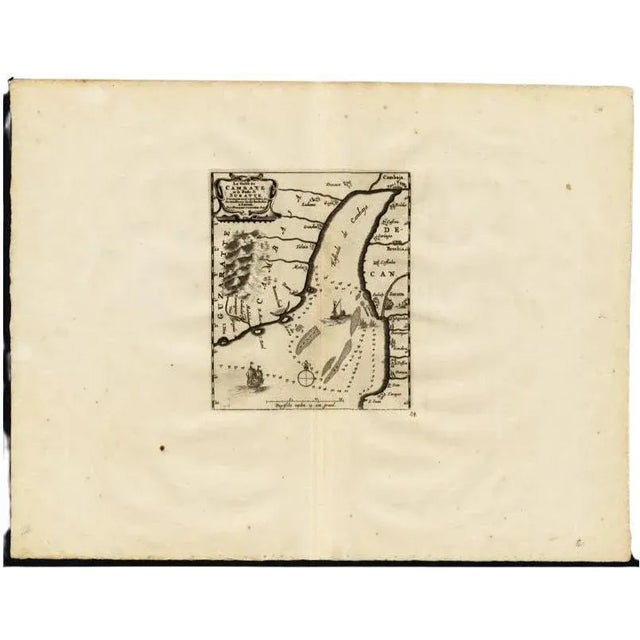 Early 18th Century Antique Map of the Gulf of Cambay, Gujarat, India, 1725 For Sale - Image 5 of 5