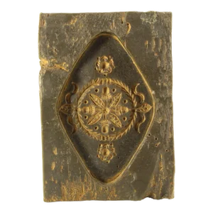 Antique Wax Mold for Marzipan/Springerle Cookies, Flower Rosette in Rhombus