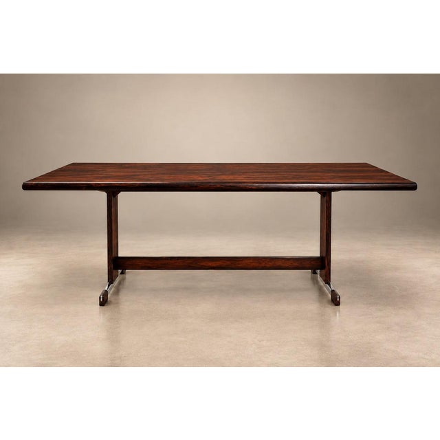 Extendible Brazilian Modern Dining Table in Rosewood with Chrome Details, Att. to Jorge Zalszupin, Brazil, 1960s For Sale - Image 16 of 17