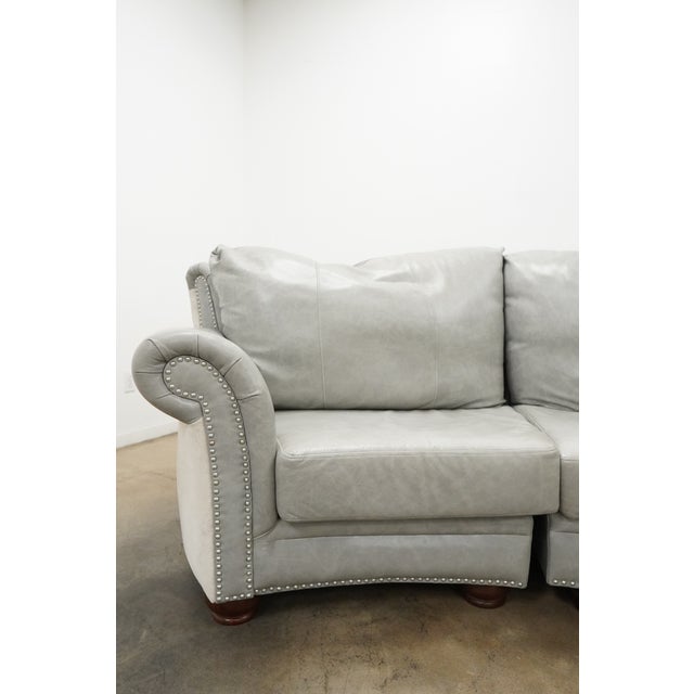 Gray Custom Italian Curved Conversation Sofa For Sale - Image 8 of 16