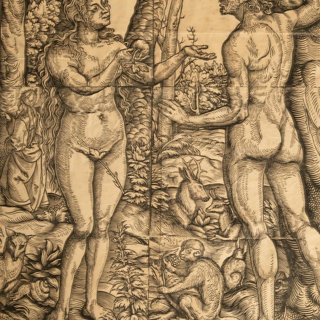 16thCentury German Northern Renaissance Woodcut Print Adam & Eve Baron Von Lanna by Hans Burgkmair the Elder, 1525 For Sale - Image 10 of 18