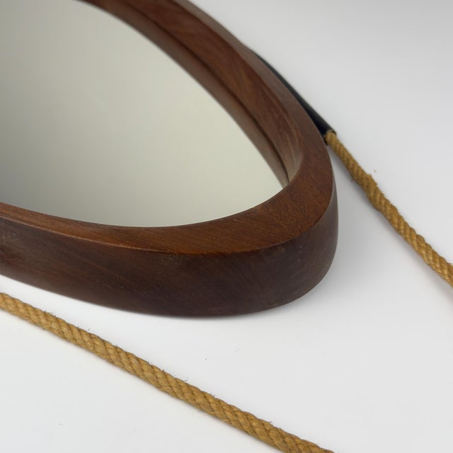 Mid-Century Wall Mirror in Teak, Italy, 1960s For Sale - Image 4 of 18