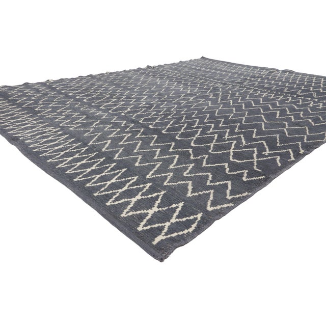 53447 Contemporary Turkish Moroccan Rug, 07'08 x 09'10. The Atlas Enigma: A Contemporary Moroccan Masterpiece of Tribal...